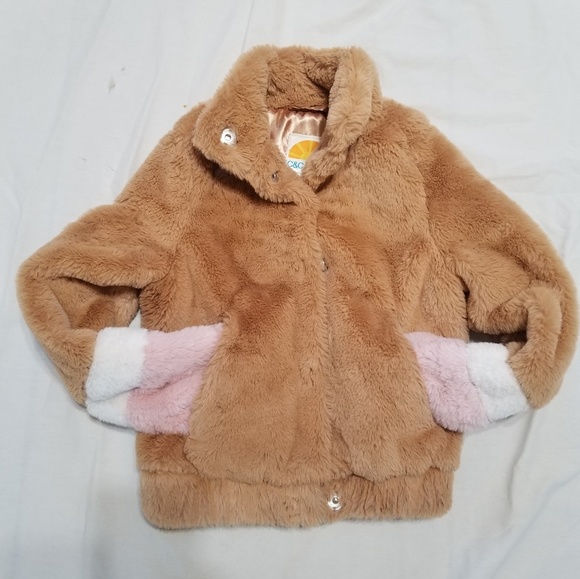 C&C California Other - Faux fur bomer jacket with color block sleeves